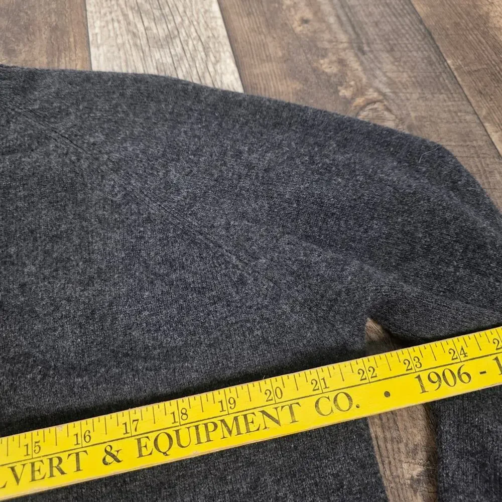 J.Crew Charcoal Lambswool Crewneck Sweater Size Large Classic Minimalist